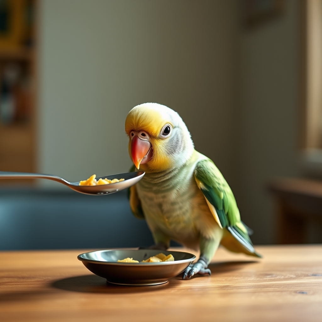 A young hand fed chick representing baby parrot names selection