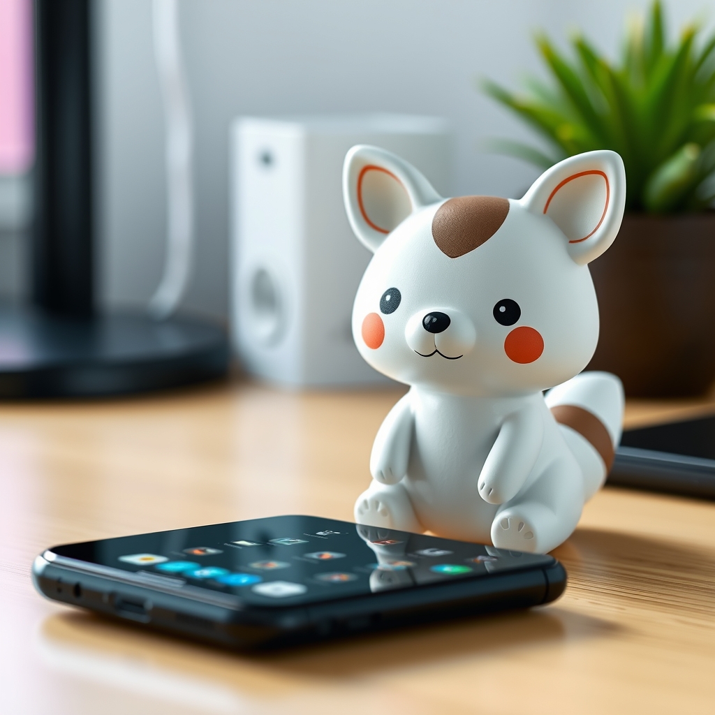 Cute animal figures next to mobile device demonstrating emoji meaning for snapchat