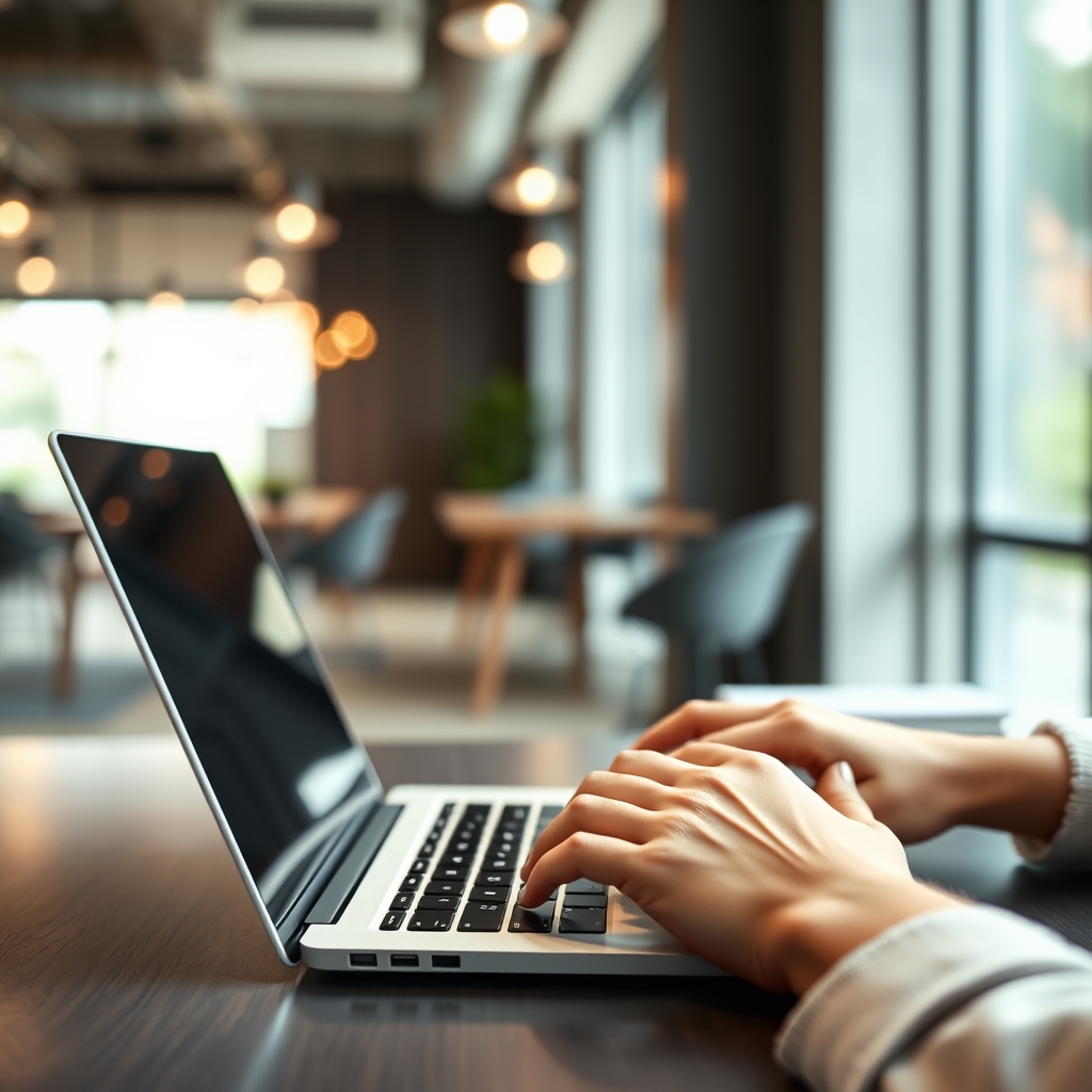 Using a biz name generator on a laptop