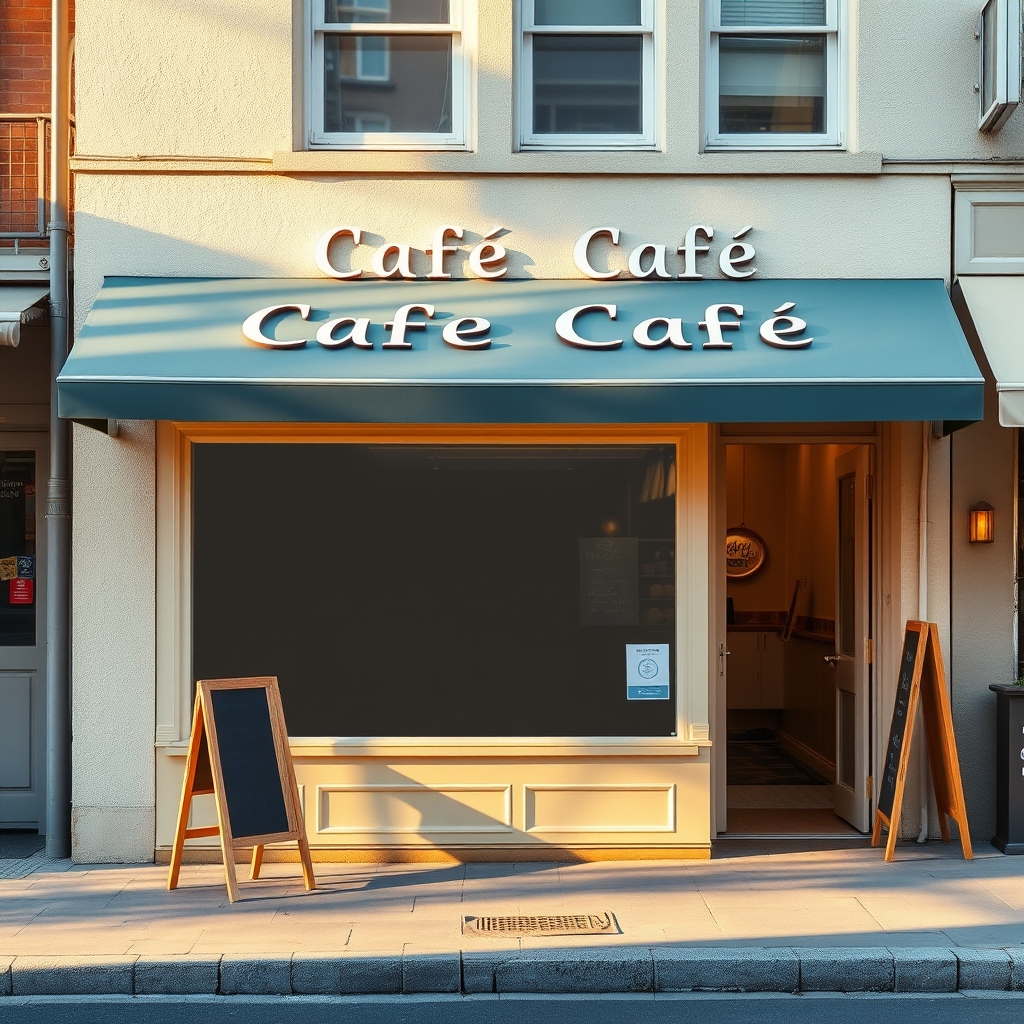 Cafe storefront for food business name ideas